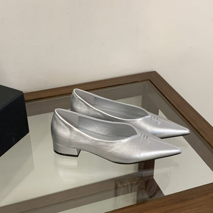 Damen Ballerinas Spitze Silber Metallic Schuhe Elegant