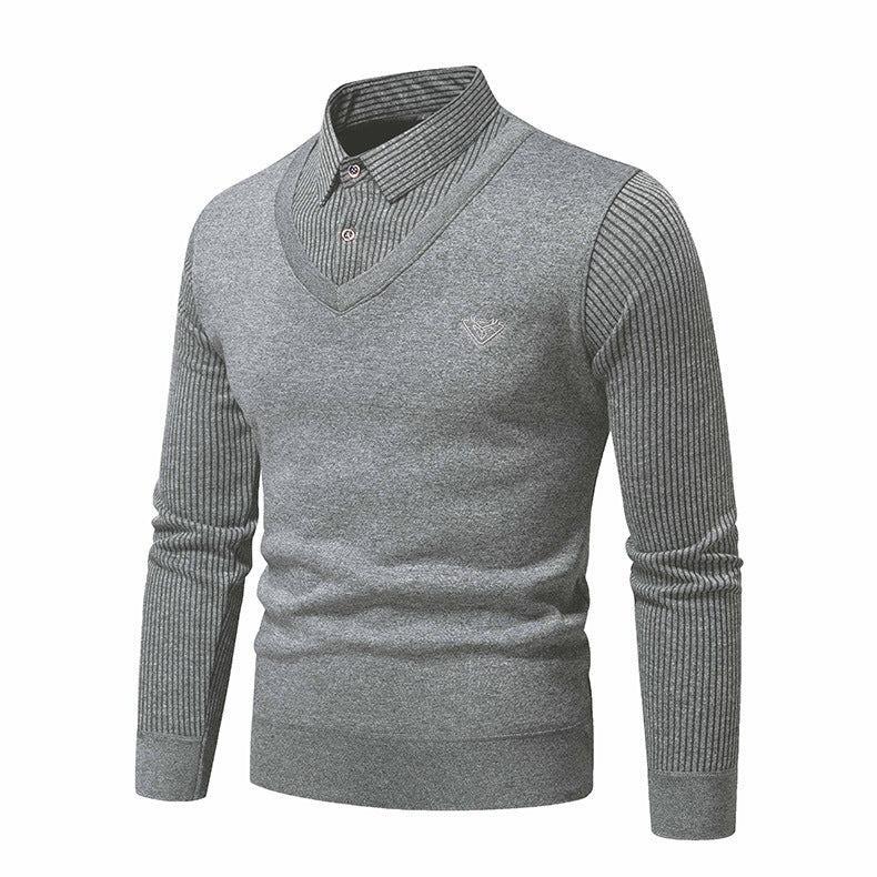 Herren Strickpullover Eleganter V-Ausschnitt Modern
