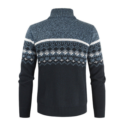 Herren Strickjacke Modern Geometrisches Muster Zipper