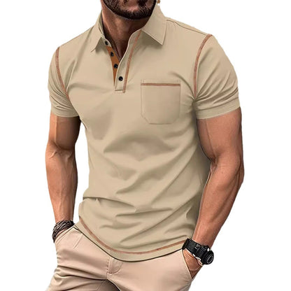 Herren Polohemd Modern Stehkragen Elegant