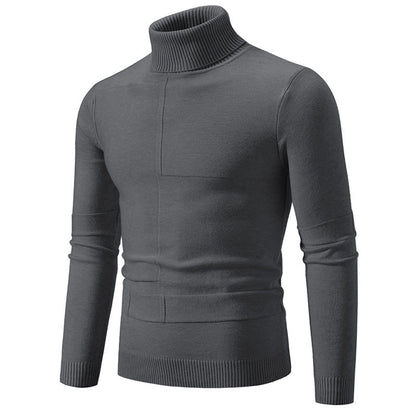 Herren Strickpullover Hochabschließend Modisch Schwarzer Oversized