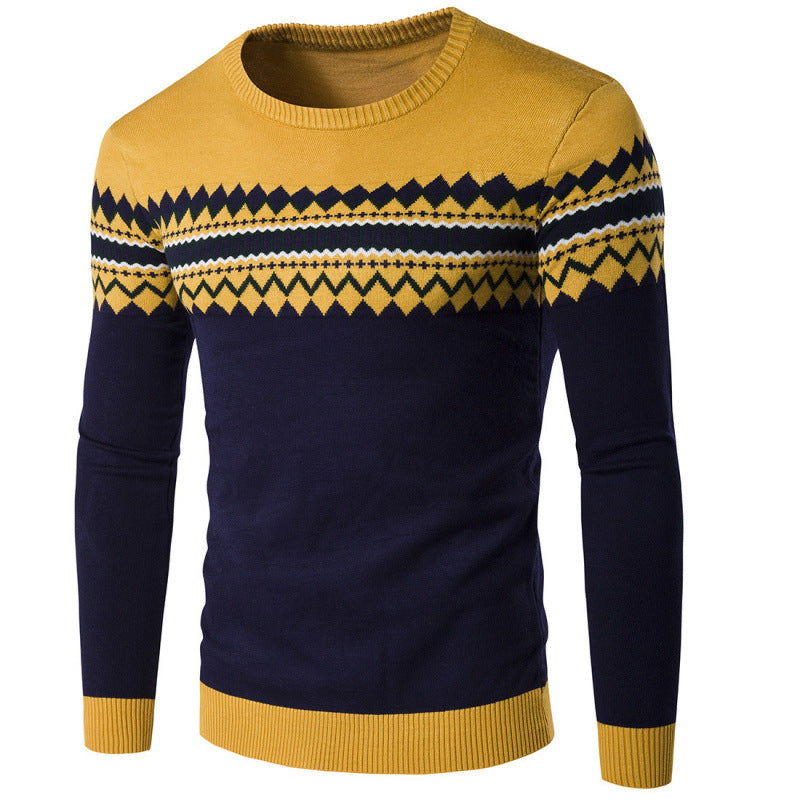Herren Strickpullover Geometrisches Muster Modern Style