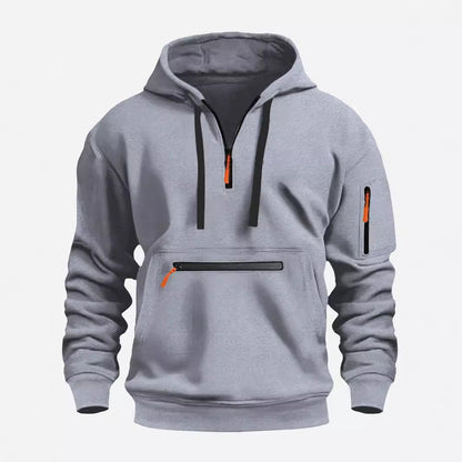 Herren Kapuzenpullover Modern mit Reißverschluss-Taschen - BerlinGlamour