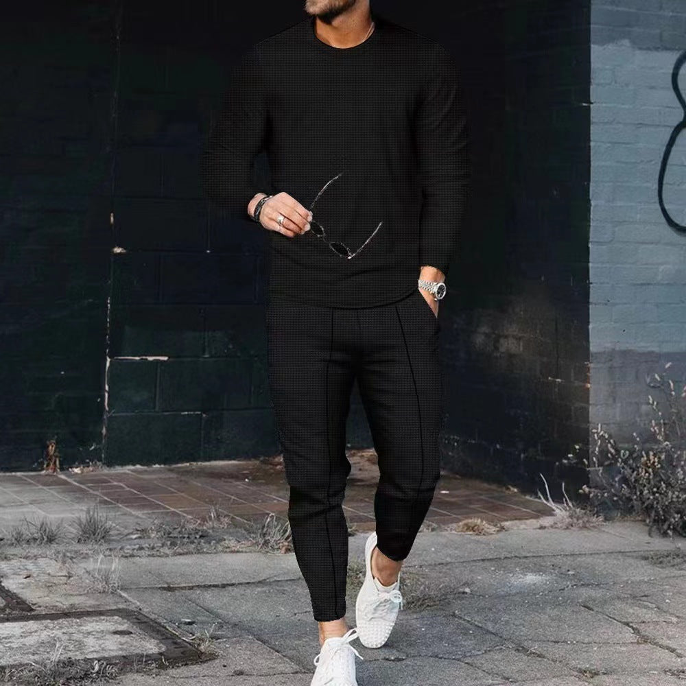 Herren Jogginganzug Sportlich Bequem Grau