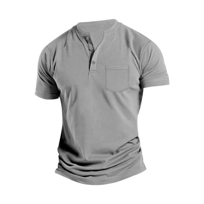 Herren T-Shirt Kurzarm mit Brusttasche Modern Sportlich