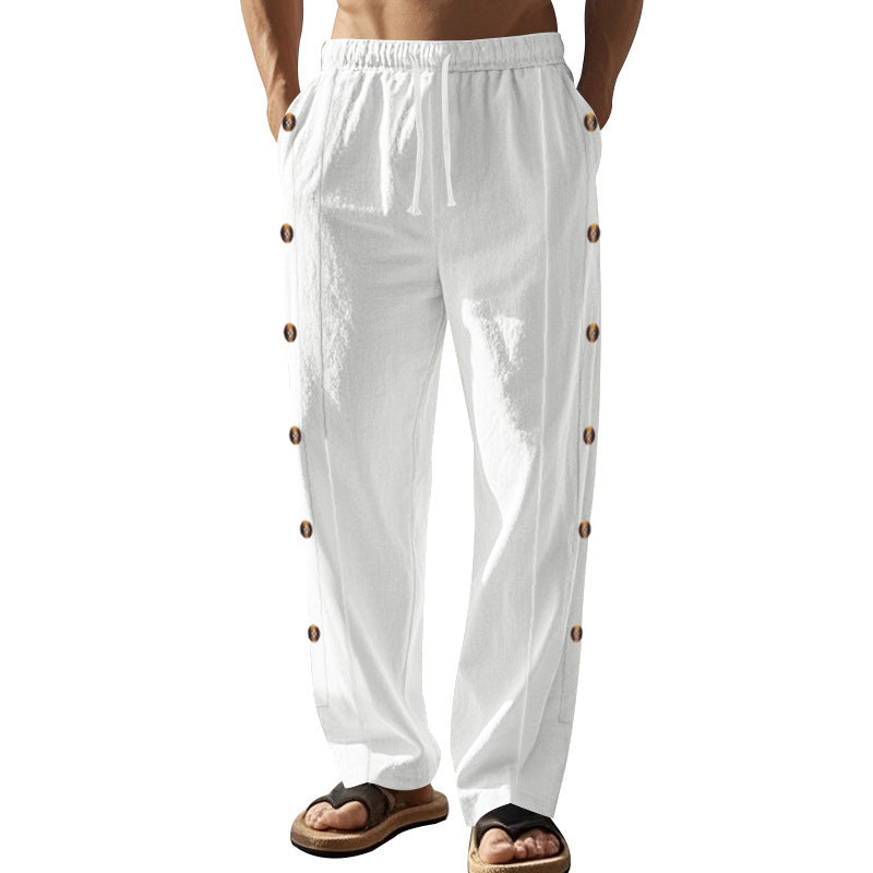 Herren Strandhose Lässig Mit Knöpfen Sommerhose Relaxed