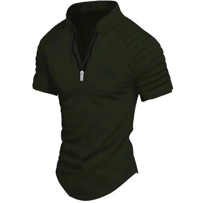 Herren Polo Kurzarm Modern Reißverschluss Sportlich