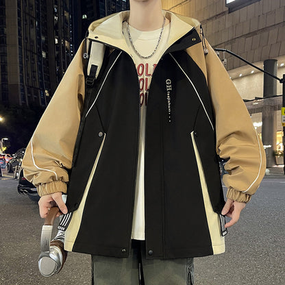 Herren Übergangsjacke Wasserabweisend mit Kapuze und Taschen