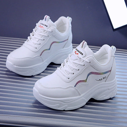 Damen Sneaker Sportlich Plattform Bequem Atmungsaktiv