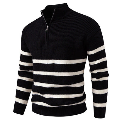 Herren Rollkragenpullover Strukturiert Modern Mit Reißverschluss