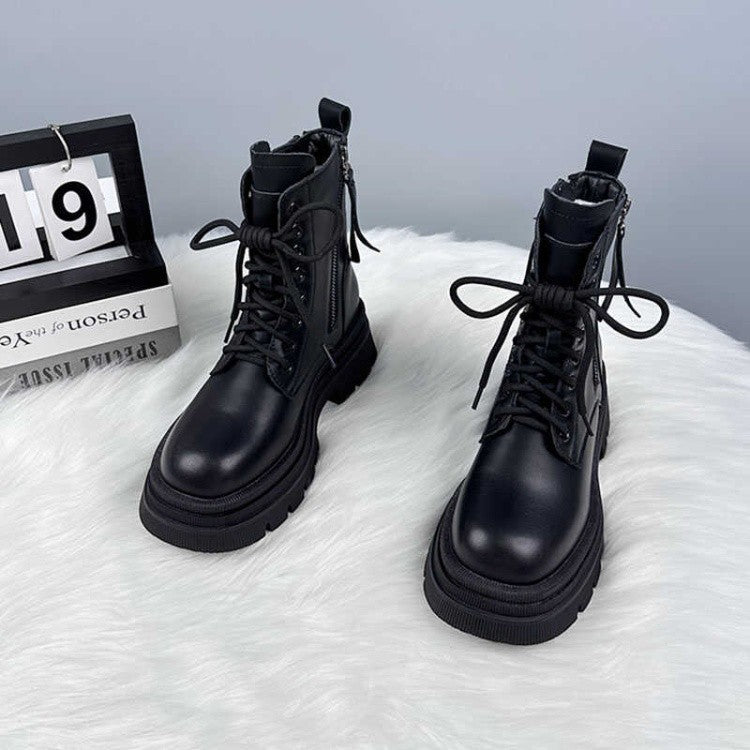Damenschuhe Stiefel Robust Komfortabel Schnüren - BerlinGlamour