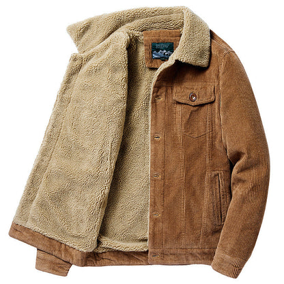 Herren Cordjacke Sherpa-Futter Warm Winter