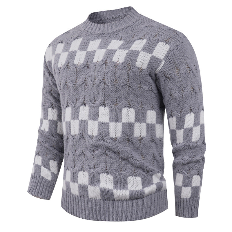 Herren Strickpullover Geometrisch Modern Hochkragen