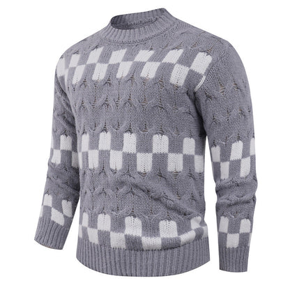 Herren Strickpullover Geometrisch Modern Hochkragen