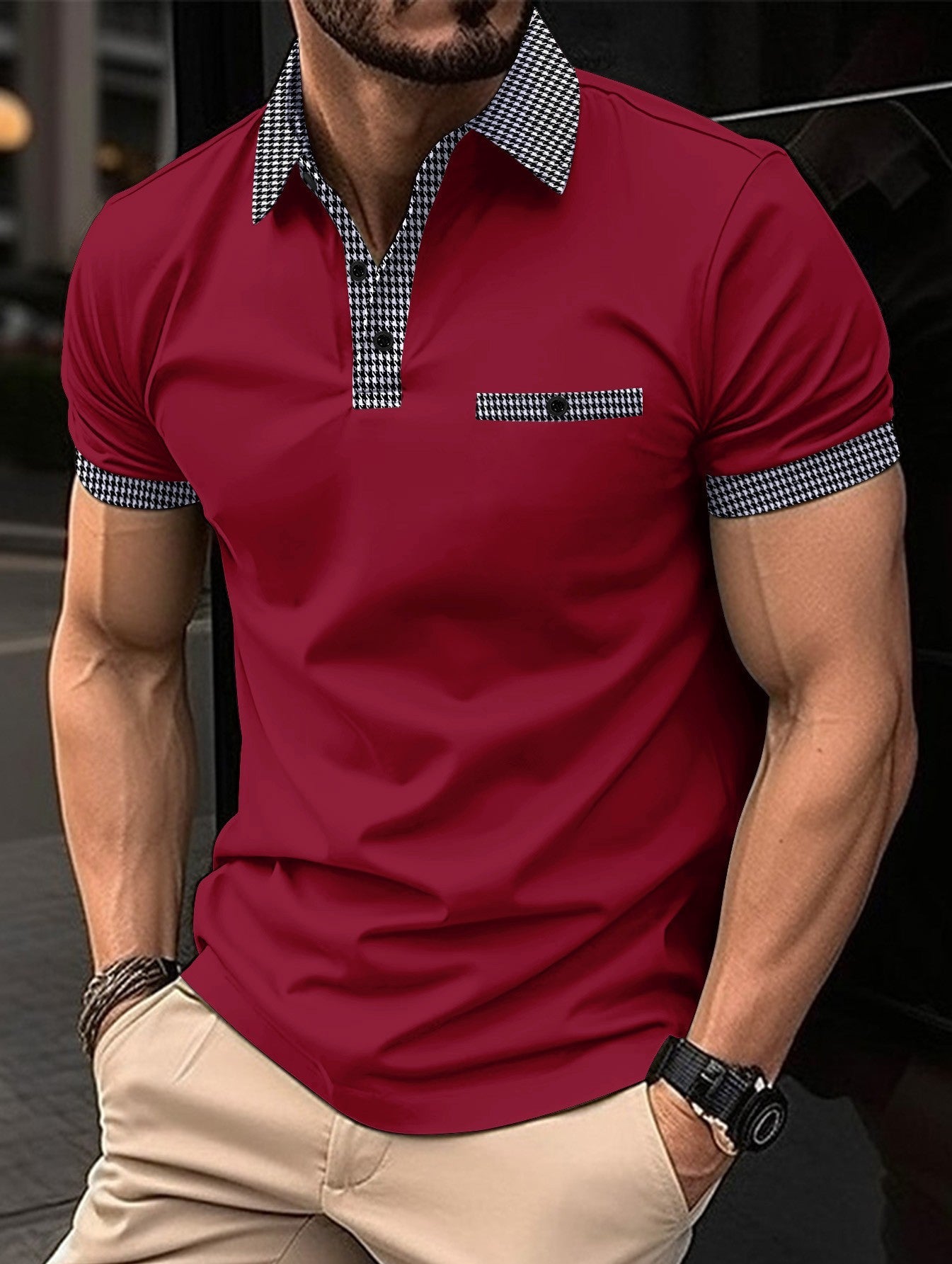 Herren Poloshirt Modern Slim Fit mit Kragen und Style