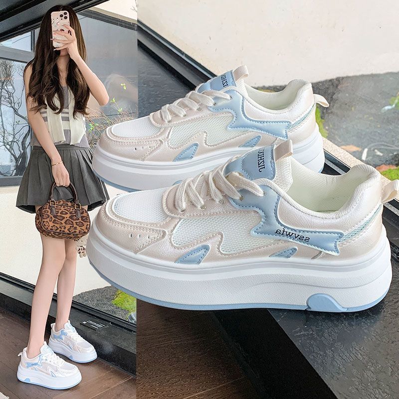 Damen Plateau Sneaker Bequem Mesh Design Elegant