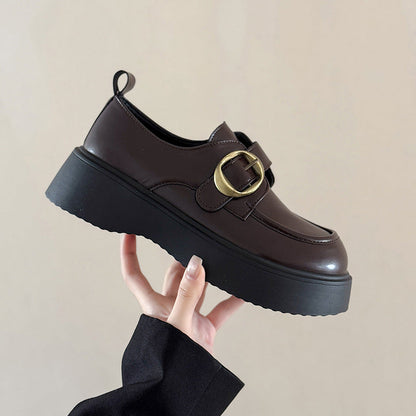 Damen Mokassins Elegante Schnallen Schuhe Modisch