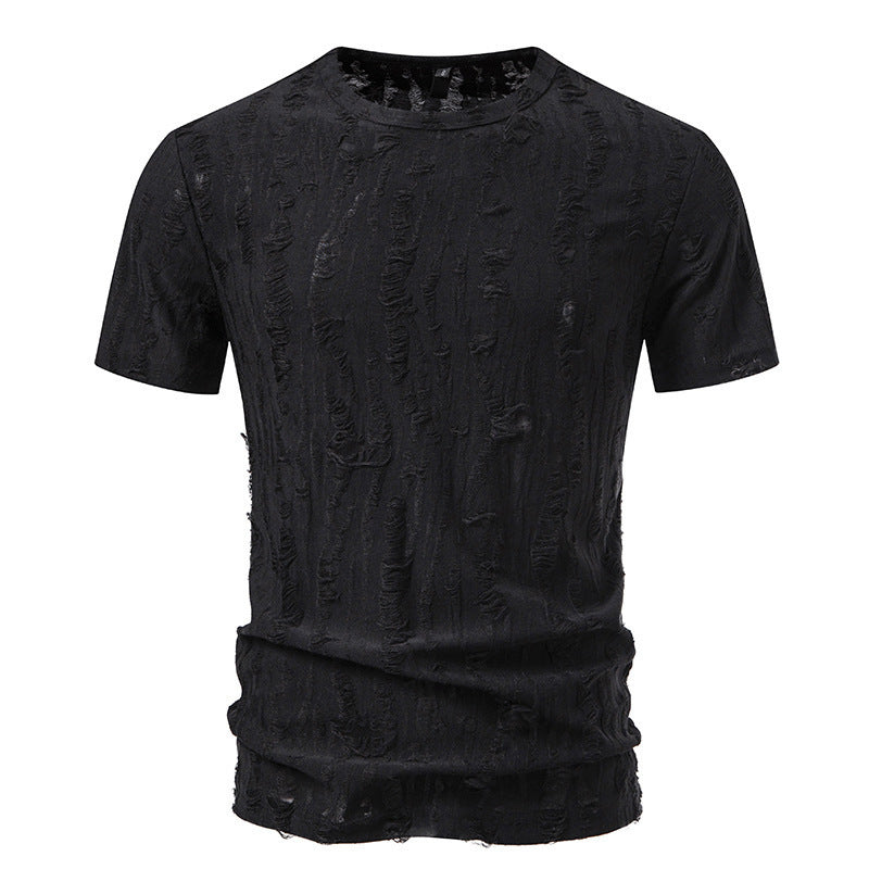Herren T-Shirt Rundhalsausschnitt Modern Strukturiert