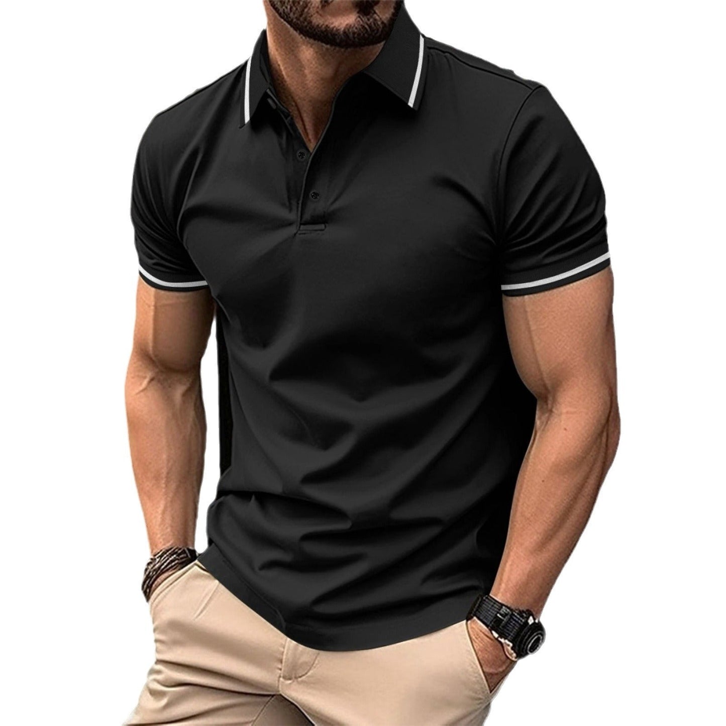 Herren Polohemd Kurzarm Sportlich Modern