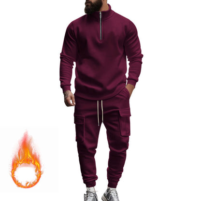 Herren Sportanzug Kapuzenjacke mit Reißverschluss und Taschen