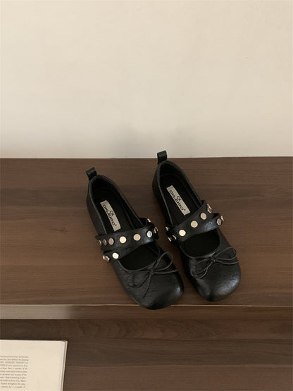 Damen Ballerinas Schleifen-Design Modisch Riemen