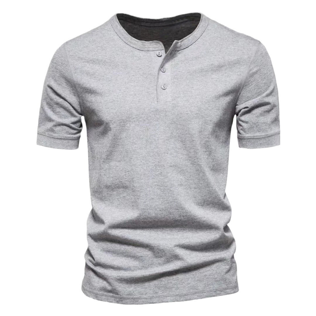 Herren Kurzarm-Shirt mit Knöpfen Bequem Modern