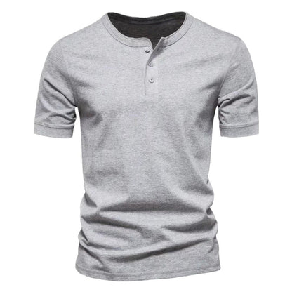 Herren Kurzarm-Shirt mit Knöpfen Bequem Modern