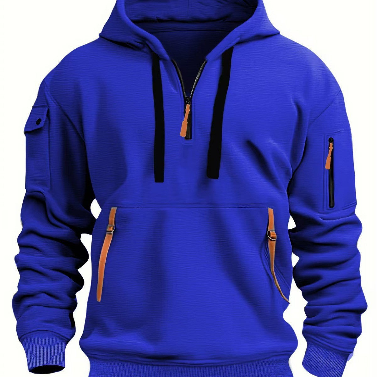 Herren Kapuzenpullover Funktional mit Reißverschlusstaschen Modern - BerlinGlamour