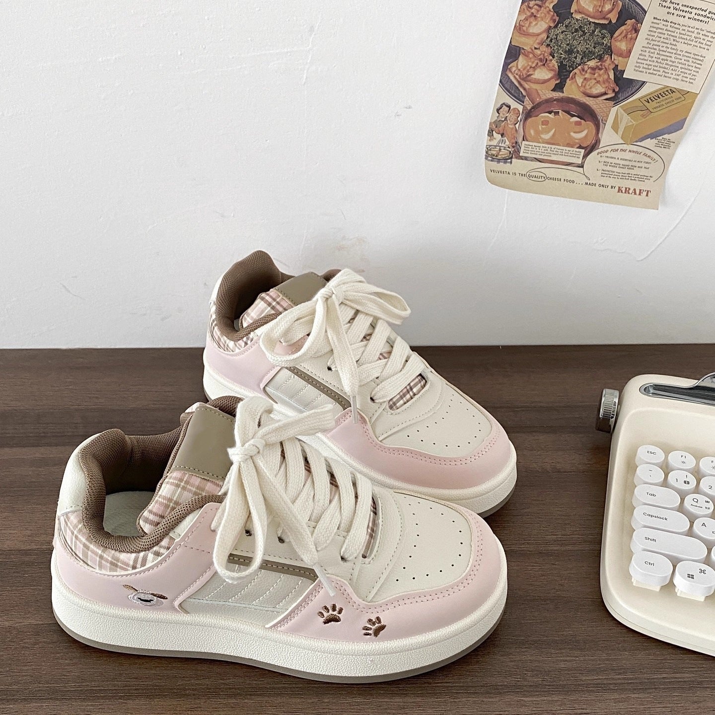 Damen Sneaker Karomuster Bequem Moderne Dämpfung