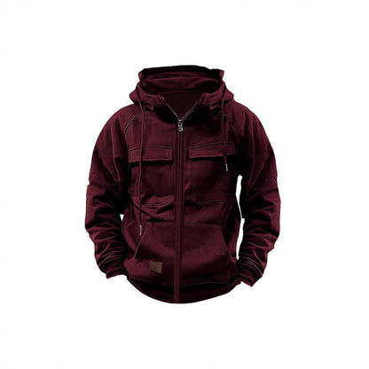 Herren Fleecejacke Warm mit hohem Kragen und Taschen