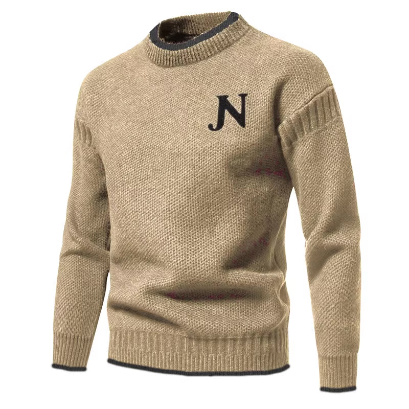 Herren Strickpullover Rundhals Modern Grau