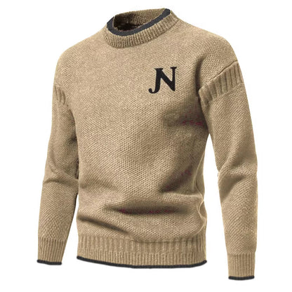 Herren Strickpullover Rundhals Modern Grau