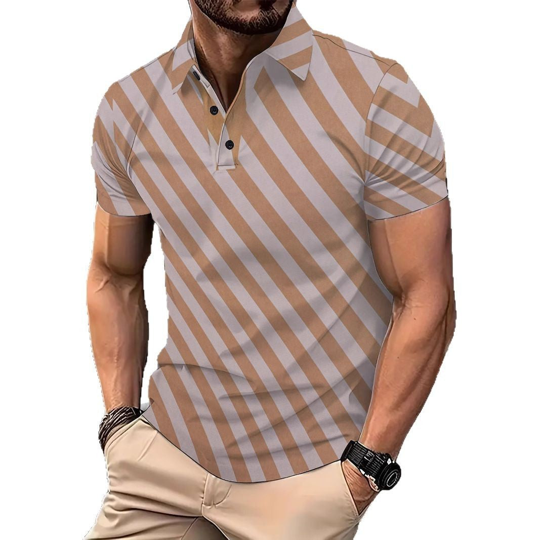 Herren Poloshirt Kurzarm Streifenmuster Modern Styles