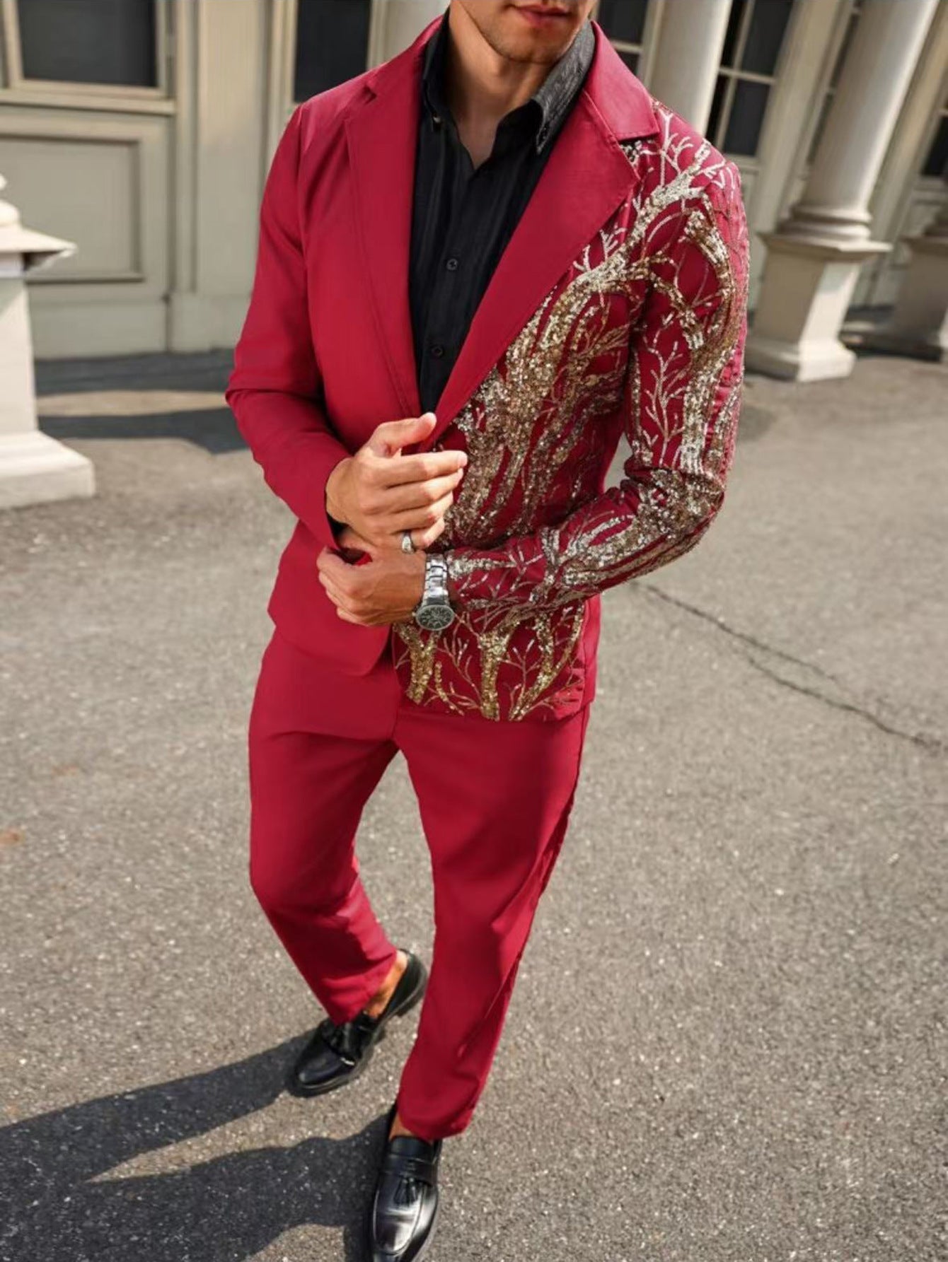 Herren Anzug Pailletten Glamour mit Verzierungen Berlin Style