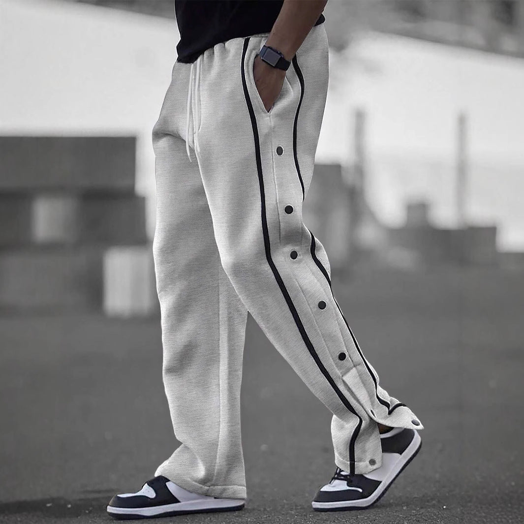 Herren Freizeithose Sportlich Mit Druckknöpfen Modern