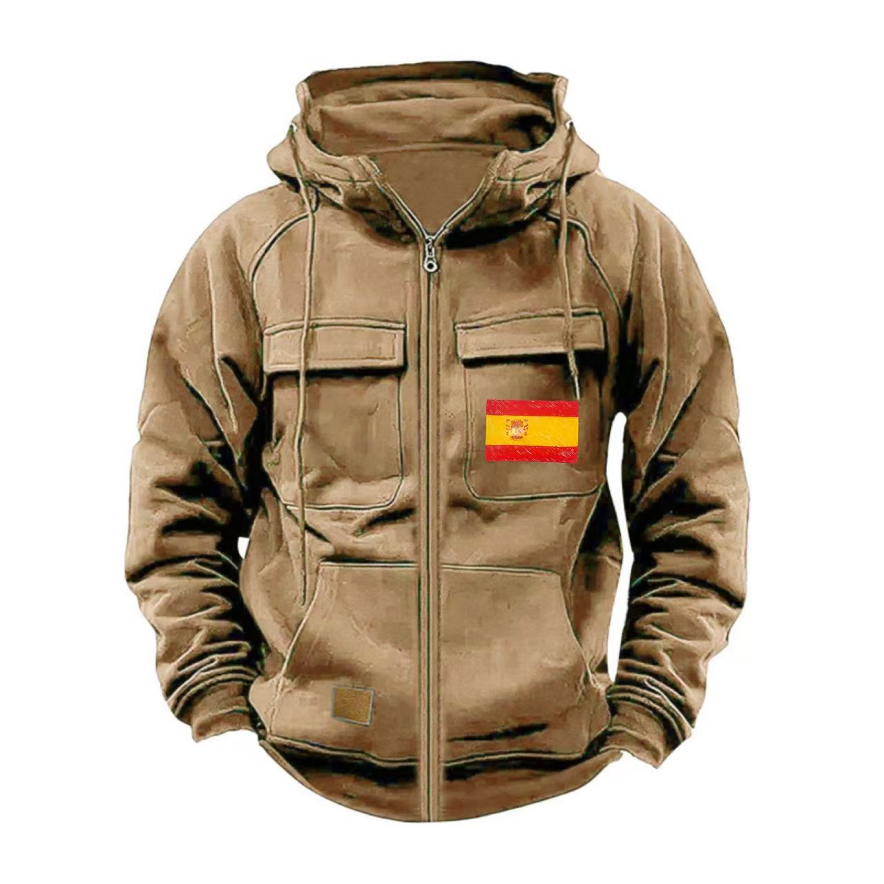 Herren Outdoorjacke Funktionstaschen Praktisch Reißverschluss - BerlinGlamour