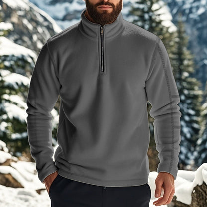 Herren Fleece Pullover Halbzipp mit Reißverschluss Warm