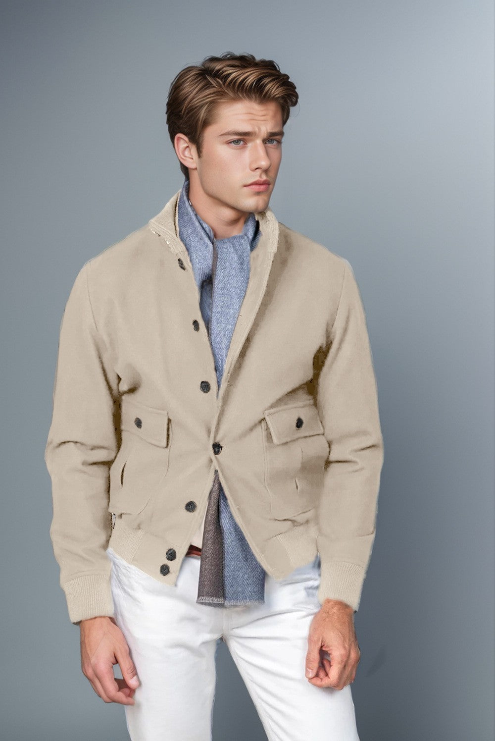 Herren Jacke Modern Sportlich Mit Taschen