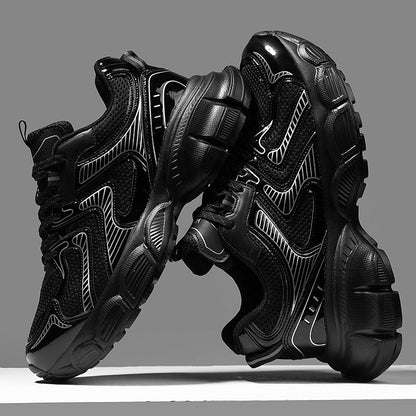 Damen Sneaker Sportlich Atmungsaktiv Schwarz Laufschuhe
