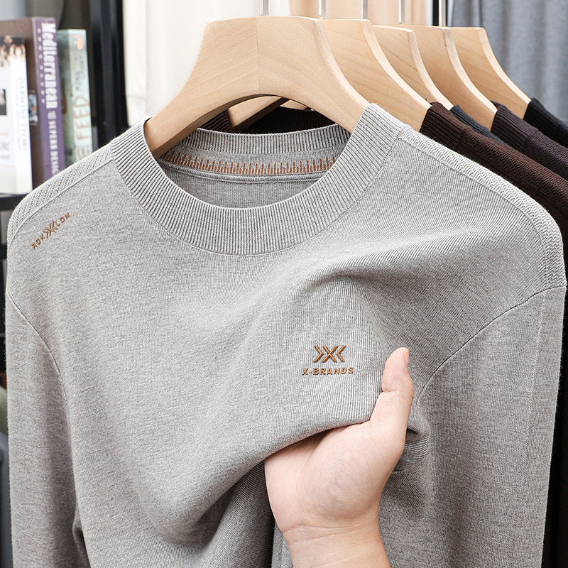 Herren Pullover Rundhals Baumwolle Modern