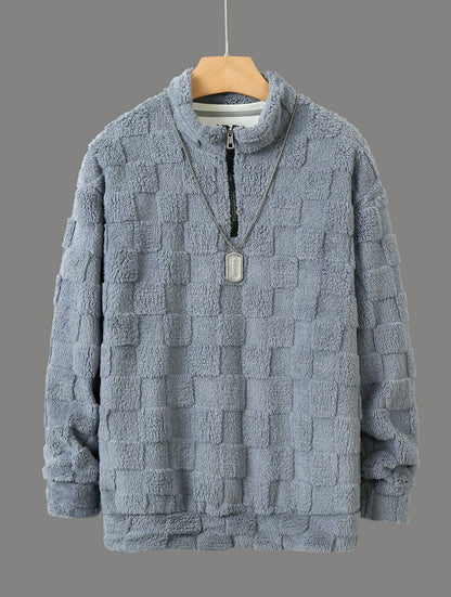 Herren Pullover Modern Samtig Reißverschluss