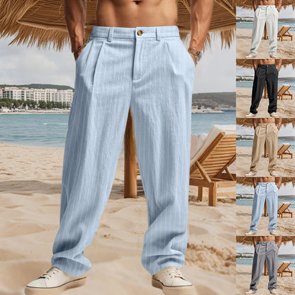 Herren Freizeithose Eleganter Schnitt Mit Streifenmuster Komfortabel