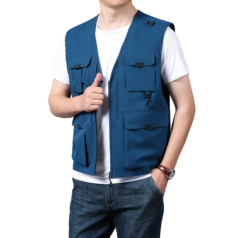 Herren Outdoor-Weste Multifunktionsjacke Wasserdicht