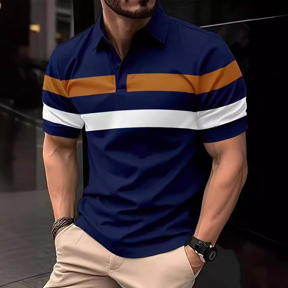 Herren Polohemd Modern Farbblock atmungsaktiv