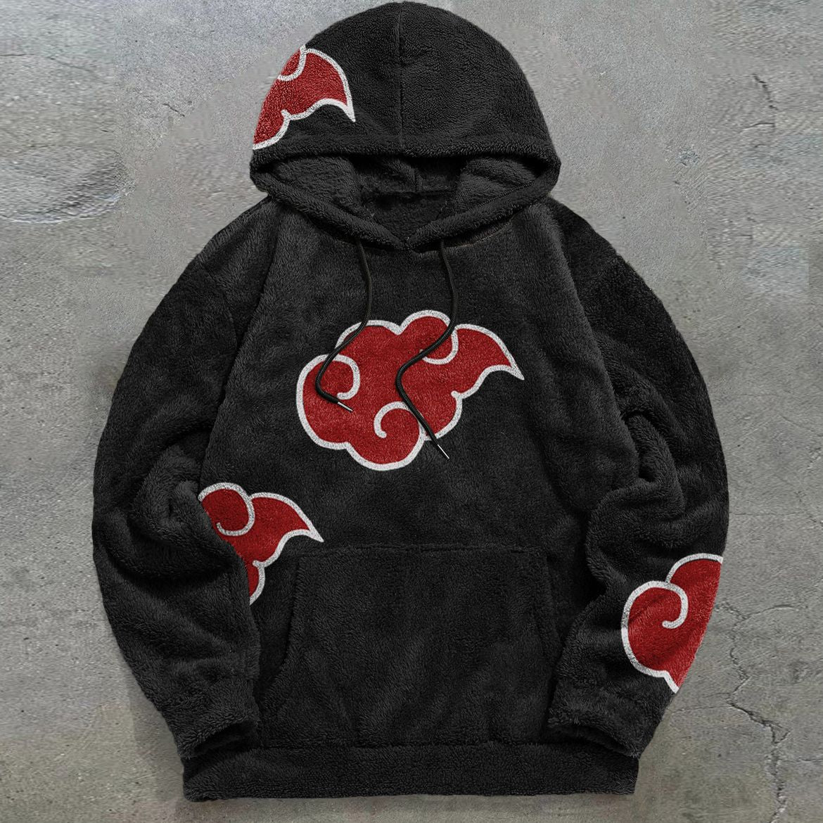 Große Herren-Hoodie Oversized Wolkenmuster Trendig