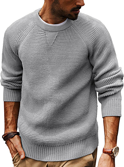 Herren Strickpullover Klassisch mit Muster Grau