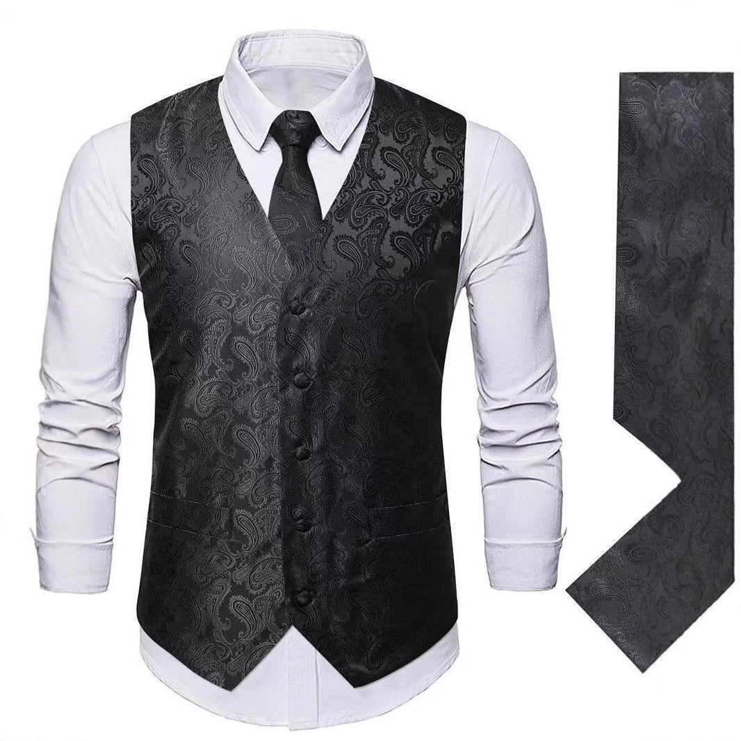 Herren Weste Elegant Paisley Muster Schlank