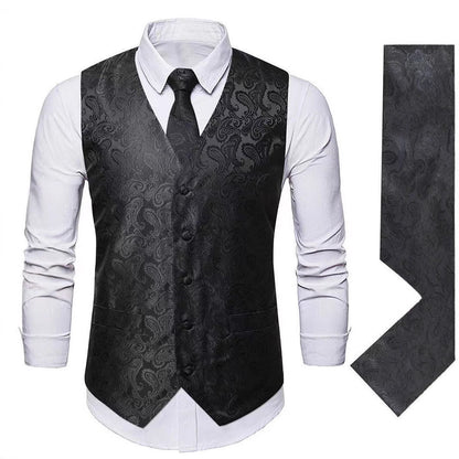 Herren Weste Elegant Paisley Muster Schlank