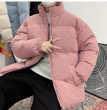 Herren Steppjacke Isoliert Warm mit Hochkragen