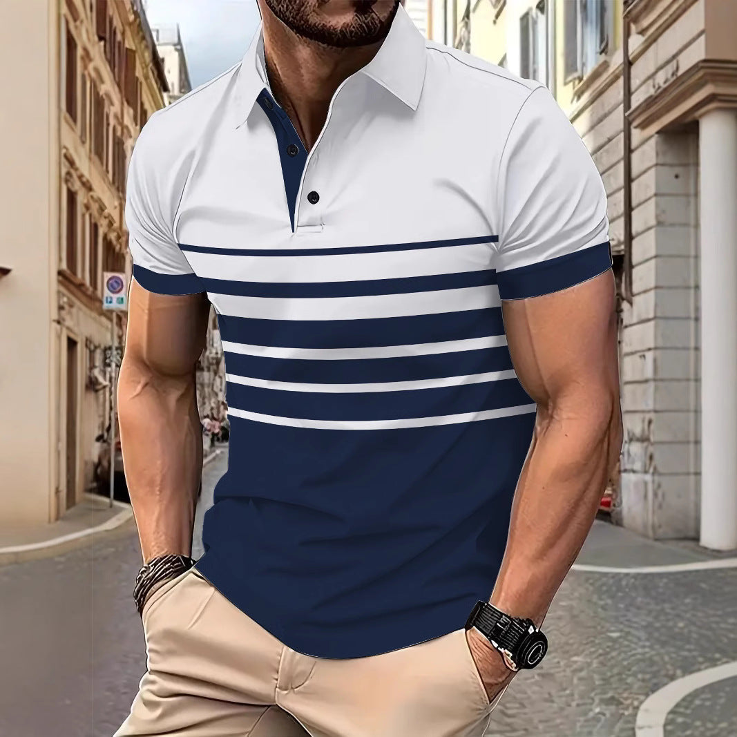 Herren Poloshirt Streifenmuster Modern Slimfit - BerlinGlamour